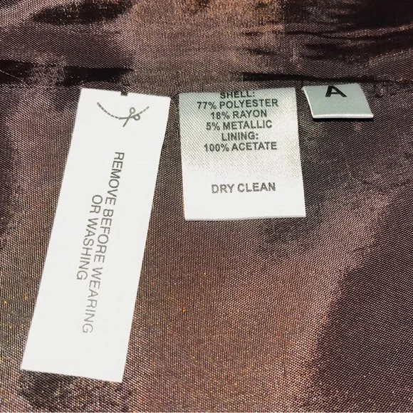 Ann Taylor LOFT skirt, brown/cream/gold metallic print, zipper on side, lined - Picture 9 of 9